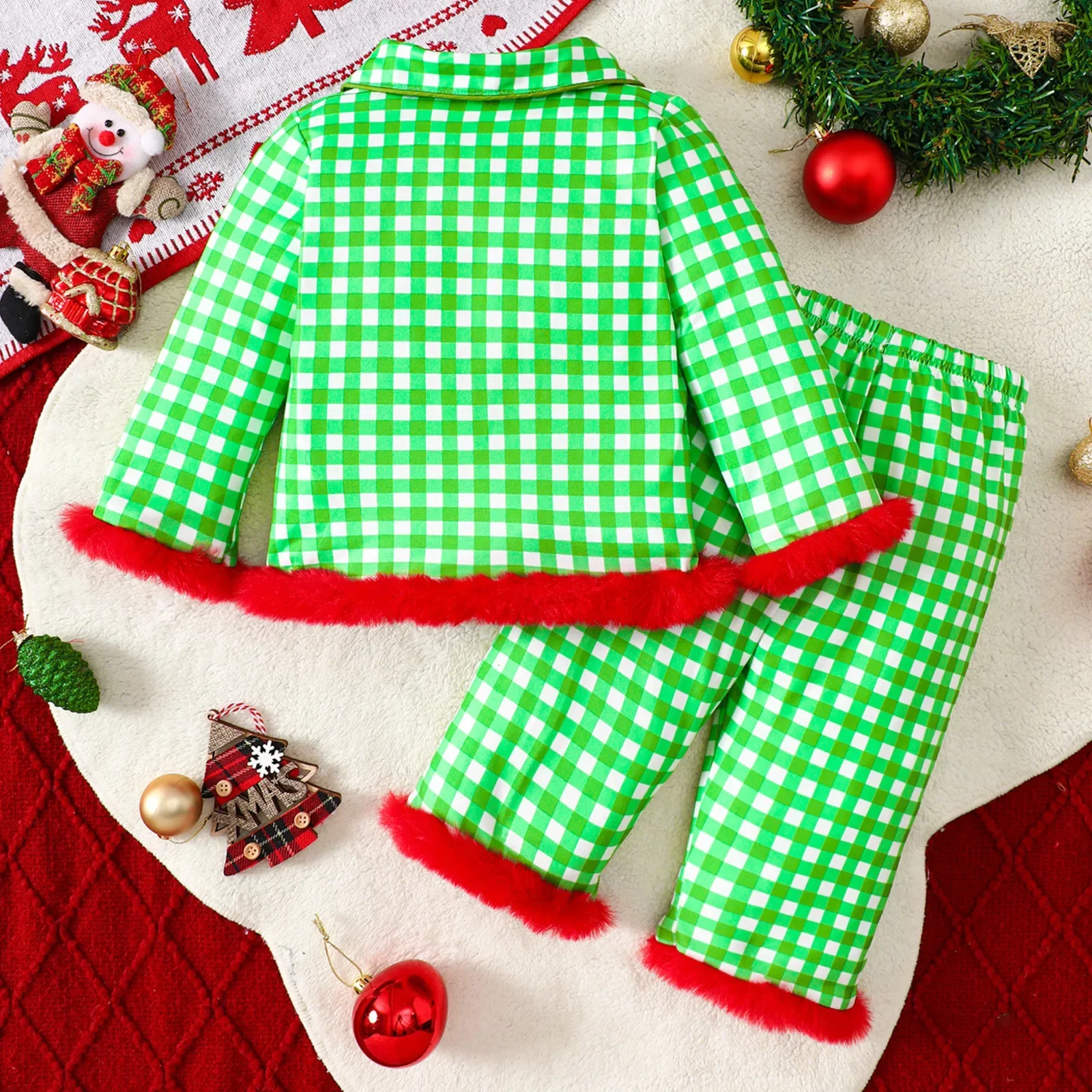 0-4Y طفل عيد الميلاد طفلة ملابس الشتاء القطن متقلب بيجامة مجموعات سانتا التطريز منقوشة المتسكعون مع زخرفة غامض #4