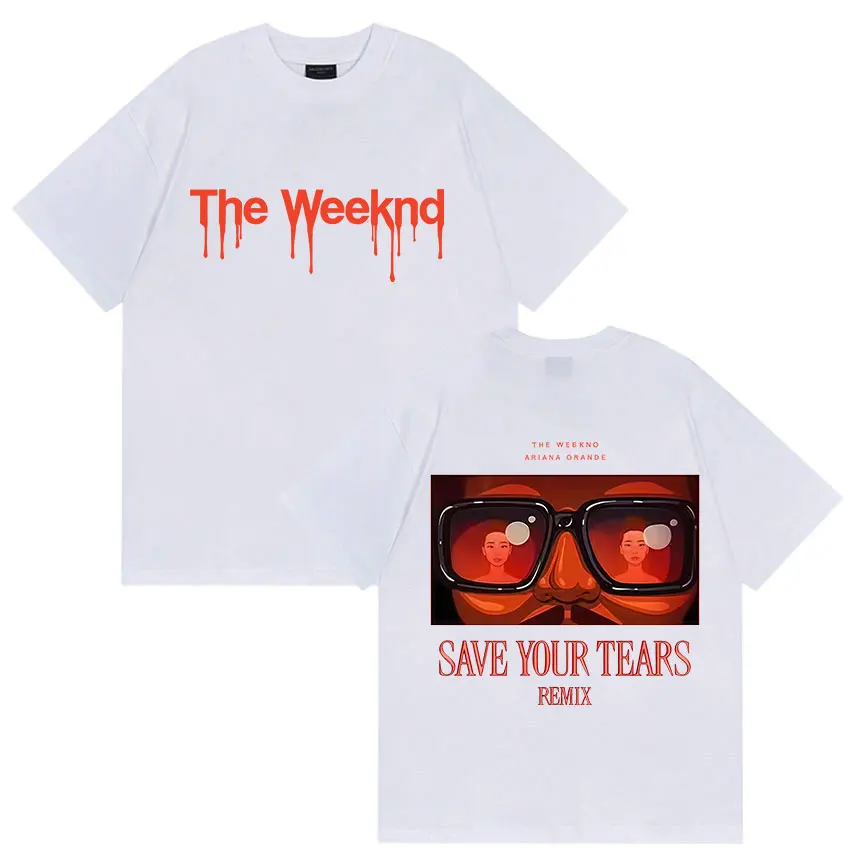 The Weeknd Ariana Orande New Album 2025 Graphic T Shirts Men's Women's Vintage Hip Hop Oversized Cotton T-shirt Fans Streetwear