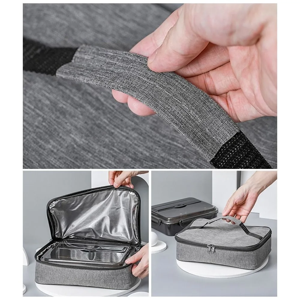 Square Thermal Lunch Bag Thicken Ice Pack Food Carrier Large Snack Bag Travel Picnic Delivery Meal Container