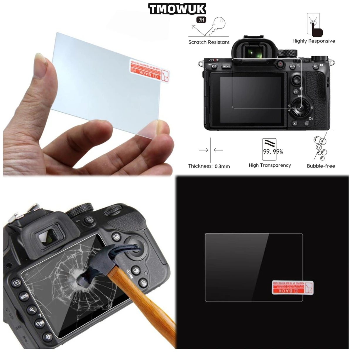 

For A9 A9II A7RII A7RIII A7R4 A7R4A A7SMII Tempered Glass 9H Hardness HD Clear Anti-Scratch LCD Film
