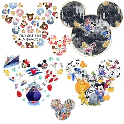 Naklejki naprasowanki na ubrania Disney Mickey Mouse do nadruku na odzież transfery do ubrania DIY kurtki niestandardowe akcesoria