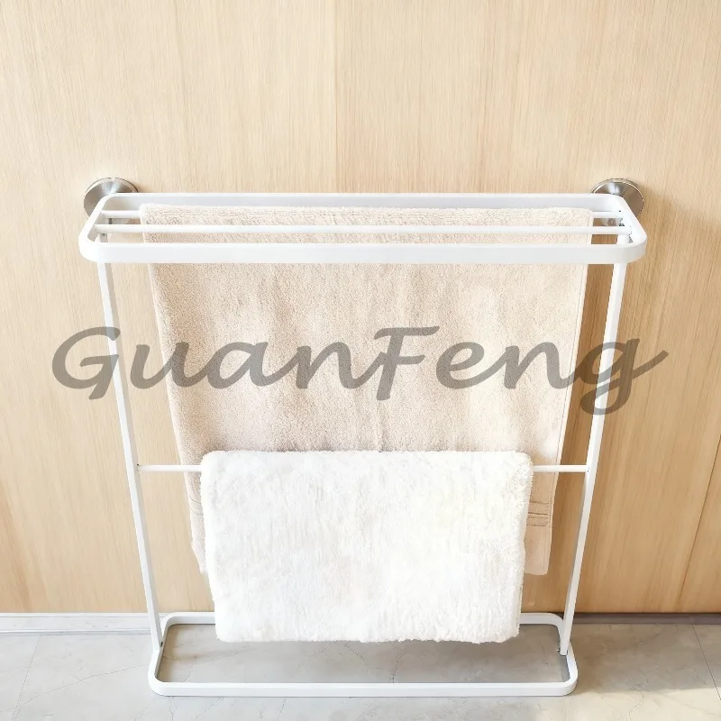 Slim High-End Bathroom Freestanding Towel Rack, No Drilling Required Toilet Paper Holder for Home Bathroom Use