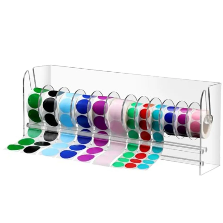 

Регулируемый диспенсер для этикеток из акрила, держатель для рулонных наклеек, органайзер для этикеток, подставка для офиса и дома
