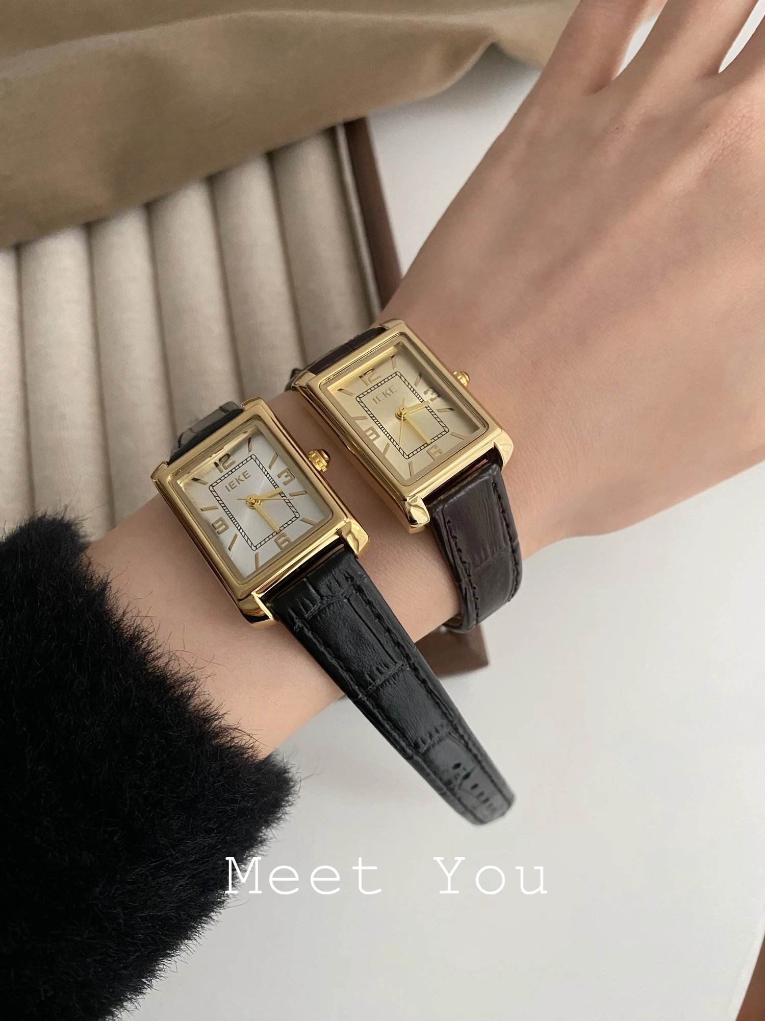 Square-shaped, retro-style, simple, fashionable, light luxury, versatile, and exquisite women's watch; a great gift for women.
