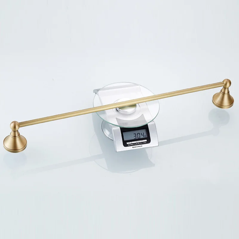 Antique Brass Wall Mounted Bathroom Single Towel Shelf Rack Holder Bath Towel Hanger Bar Towel Rail Bathroom Accessories