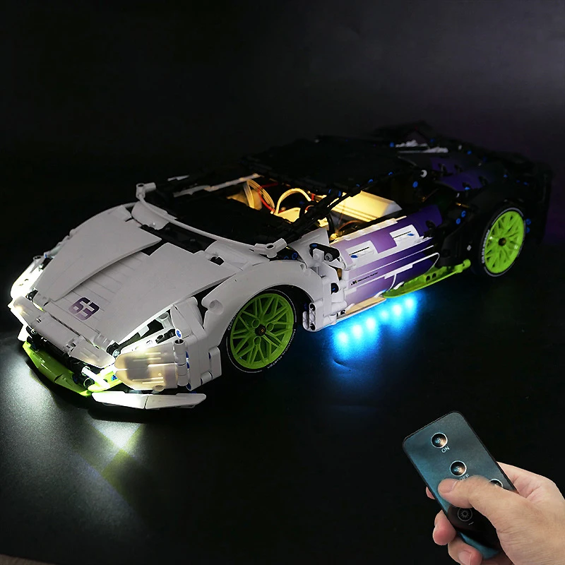 Diy Rc Led Light Kit Voor Lego 9804 Technische Sportwagen (Alleen Led Licht, Zonder Blokken Model)