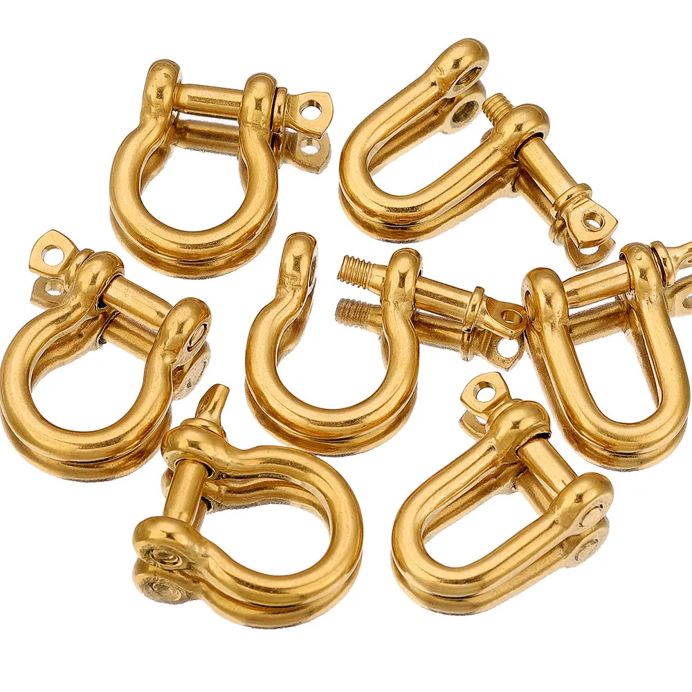 2 Stück Edelstahl-Verschlüsse, goldfarben, U-förmige Schraubfesseln, Verschluss, Haken, Teile, Verbinder, Tasche, Halskette für DIY-Schmuckherstellung, Zubehör