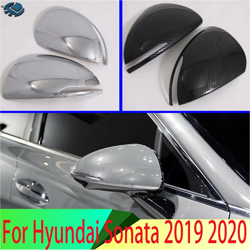

For Hyundai Sonata 2019 2020 Decorate Accessories ABS Chrome Door Side Mirror Cover Trim Rear View Cap Overlay Molding Garnish