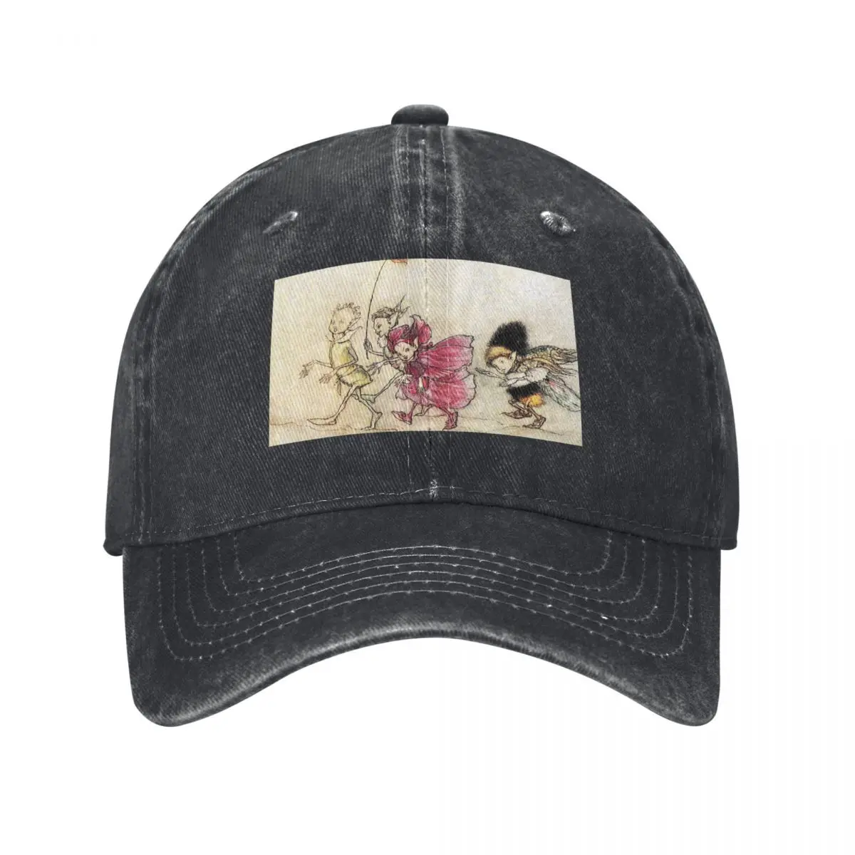 Peaseblossom, Cobweb, Moth and Mustardseed - A Midsummer Night's Dream, Arthur Rackham Baseball Cap