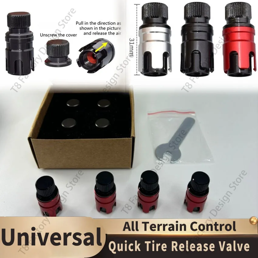 

Universal Desert Off-road Sand Tire Pressure Relief Valve Quick Release Valve Tire Deflation Tool Body Kit All Terrain Control