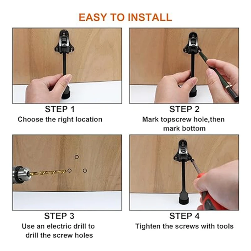 4 Sets Of Horseshoe Door Tops, Movable Door Supports, Foot Brakes, Door Stop Door Closers, Wall Protectors