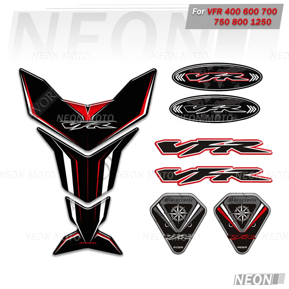 

For VFR 400 600 700 750 800 1250 Motorcycle Tank Pad Grips Decals 3D Stickers Gas Knee Protector