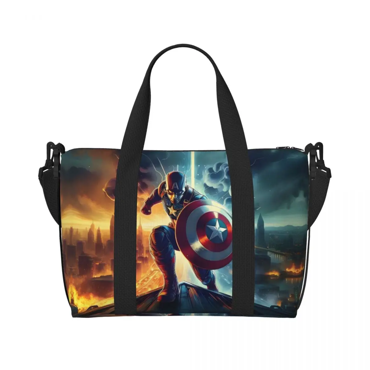 

Пользовательские Капитан Америка Marvel Супер Герой Бакалея Сумка Для Покупок Женская Большая Вместительная Комикс Фильм Аниме Тренажерный Зал Пляжные Дорожные Сумки