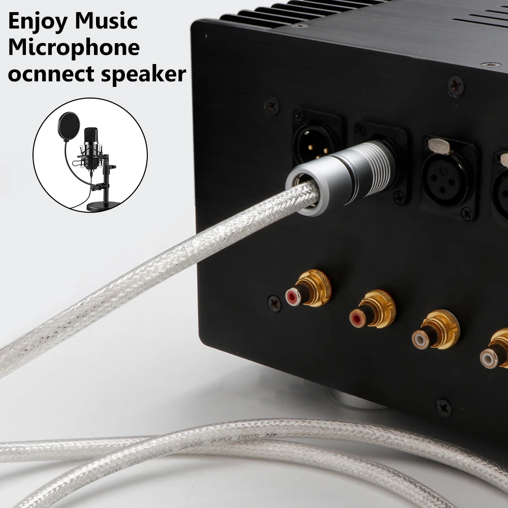 

Аудиофильский чистый 99,998% серебристый Hi-Fi аудиолиния, 3-жильный сигнальный объемный кабель, балансировочные кабели RCA/XLR «сделай сам»