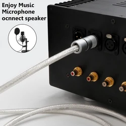 Audiophile Pure 99.998% Silver HiFi Audio Line 3 Cores Signal Bulk Cable DIY RCA / XLR Balance Cables