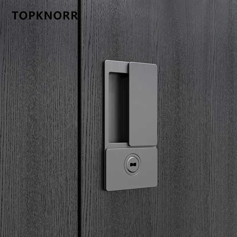 2023 New Handleless Flat Lock Modern Bedroom Magnetic Recessed Door Handle Silent Push-Pull Golden Invisible Sliding Door Lock