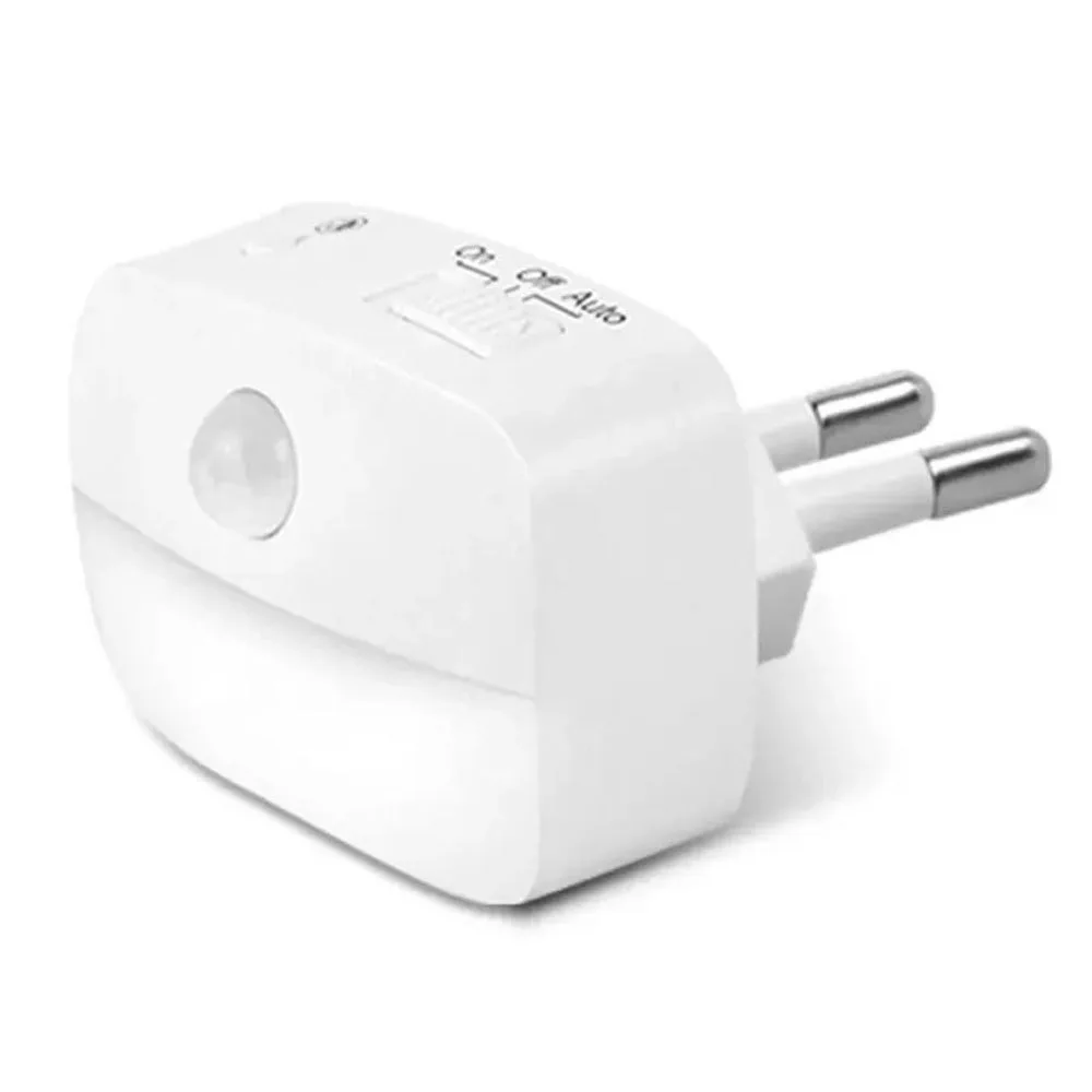 Motion Sensor Induction Light EU US Plug Battery Operated Mini LED Night Light Wireless Energy Saving Bedside Night Lamp