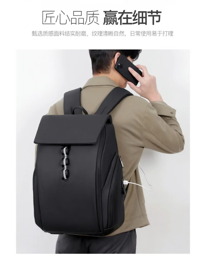 Backpack Large capacity clamshell design Computer backpack with reflective strip Full open and close backpack 6