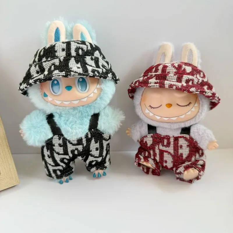 

Baby clothes only] one two, three generations of labubu baby clothes letter thong strap hat suit Labubu trend clothes skirt suit