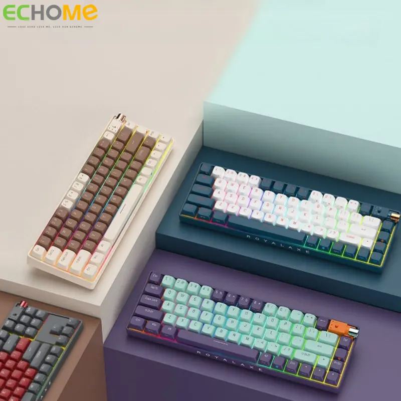 

ECHOME Mechanical Keyboard Wiredless Keyboard for Esports 2.4G Bluetooth Three-model Gaming Keyboard for Laptop Desktop Computer