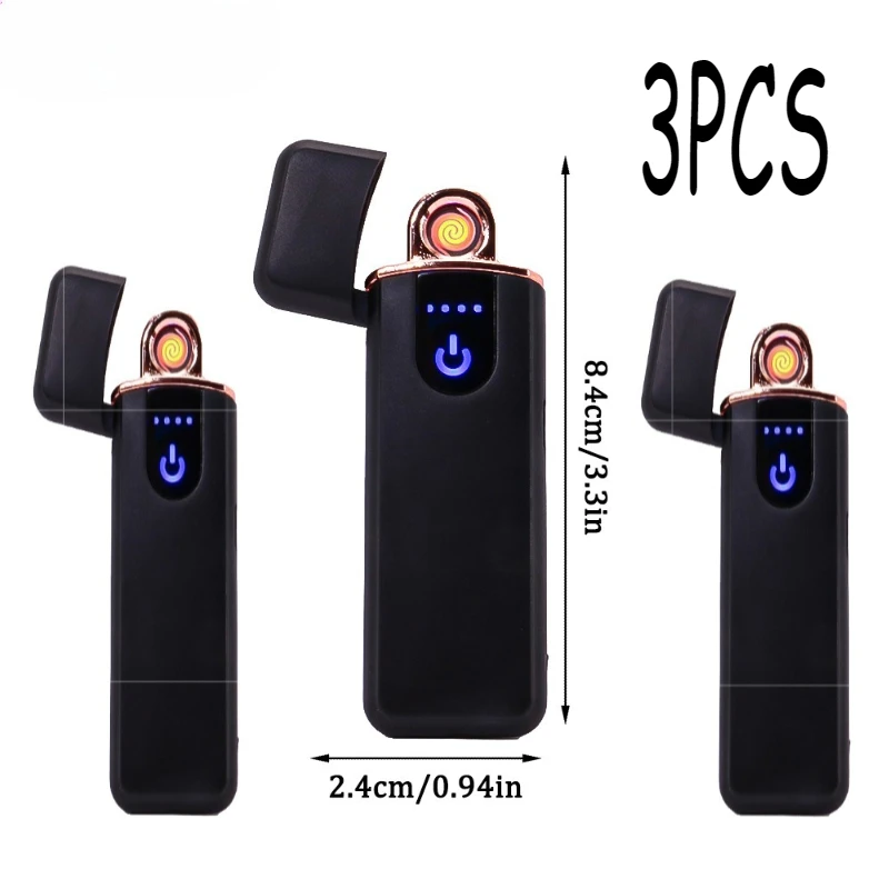 

3PCS High-end Metal Usb Rechargeable Electric Lighter Heating Wire 2025 Windproof Smoking Cigarette Lighters Gift For Men
