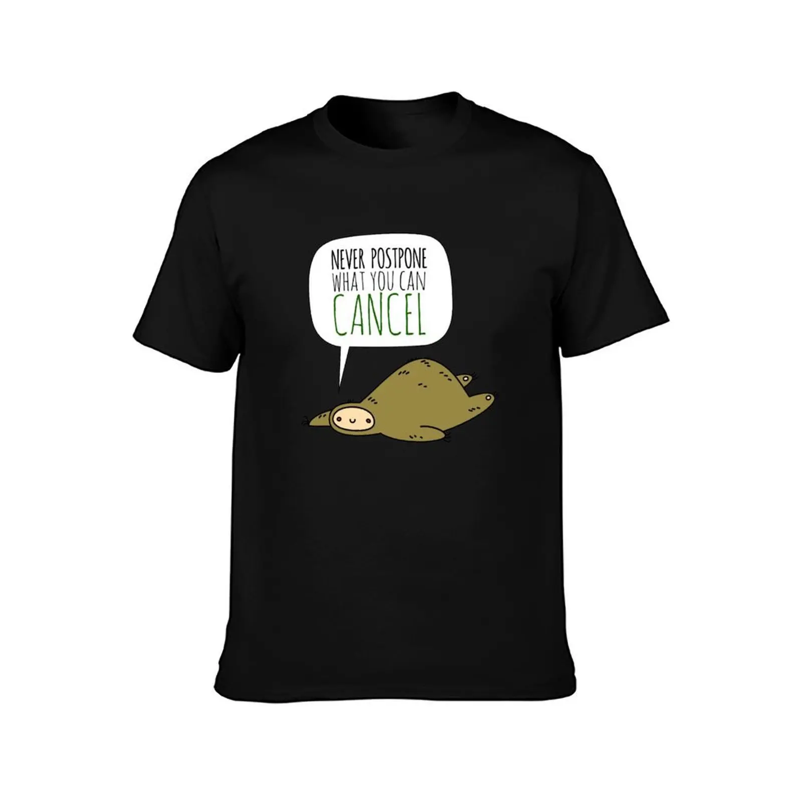 Sloth Wisdom. T-Shirt, Summer Casual Cotton Tee, Oversized Streetwear Tops, Vintage Graphic Print, Loose Fit Short Sleeve