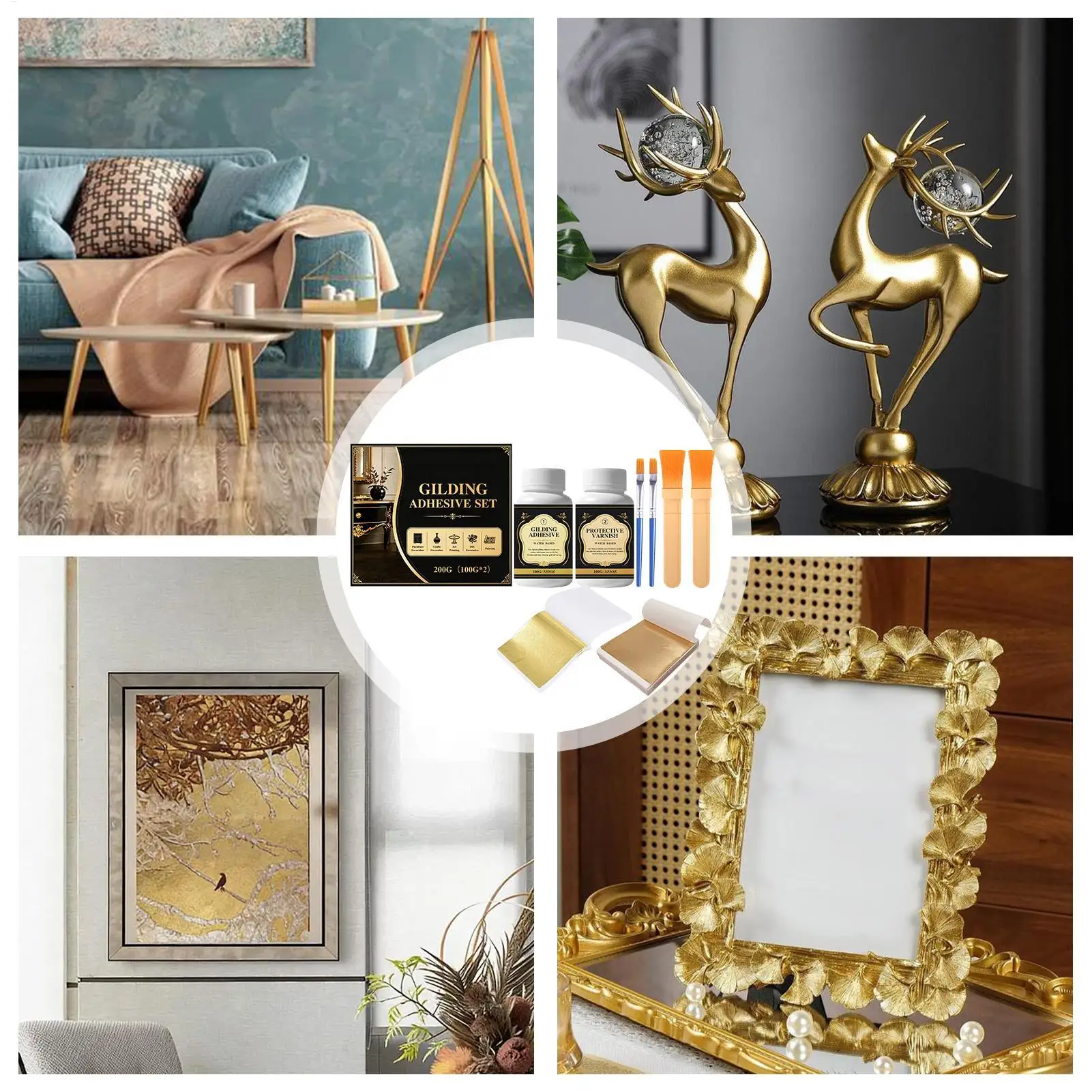 Water Based Gilding Adhesive Long Lasting Gold Leaf Glue for DIY Crafts Jewelry Furniture Art Painting Wood Glass Home Decor