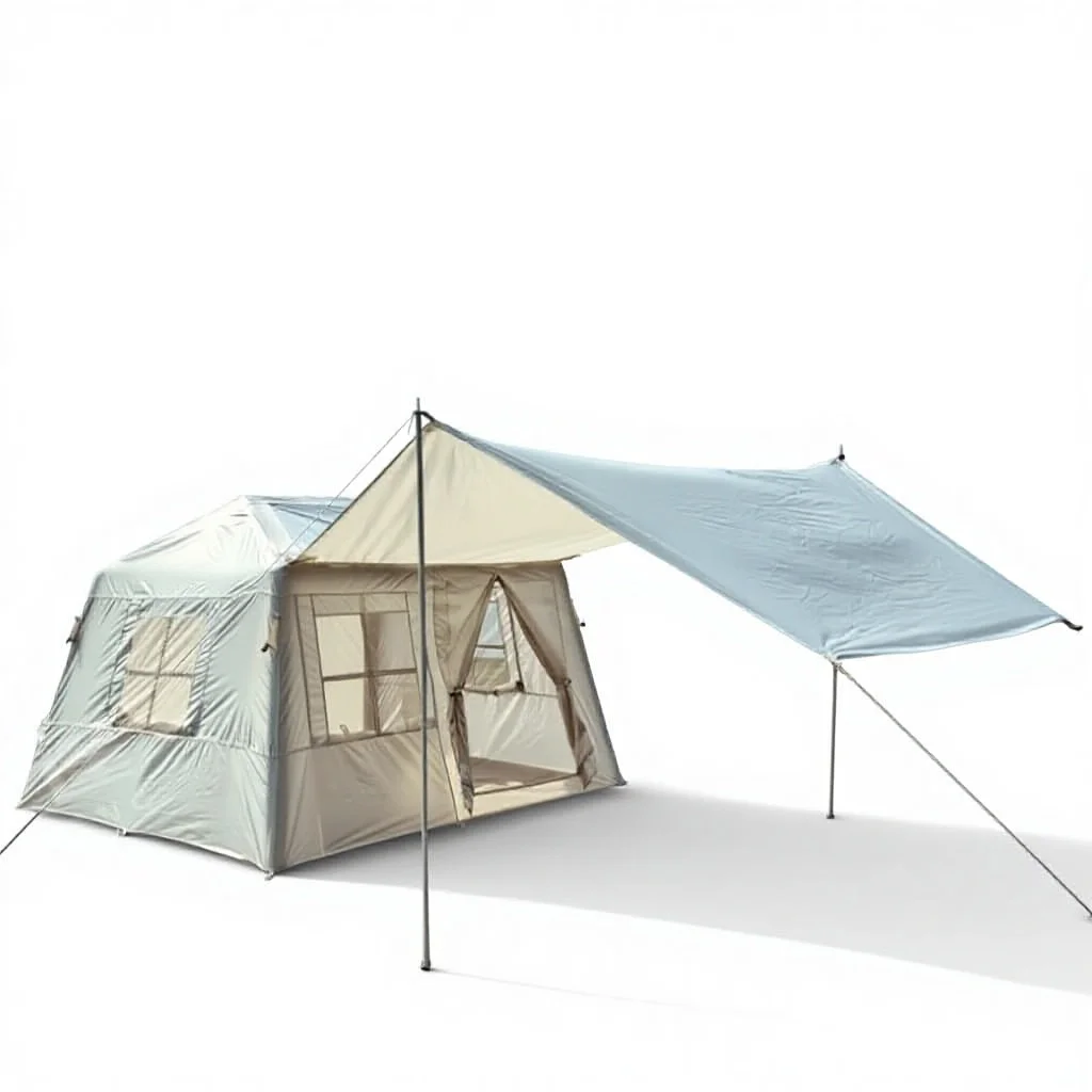 

Single Layer Inflatable Tent Outdoor Camping Portable Folding Overnight Field Equipment Full Set Rainproof Cabin Oxford