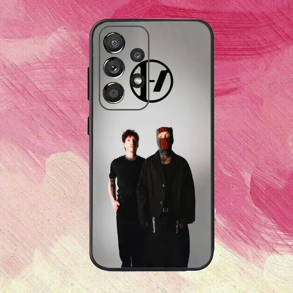 حافظة هاتف Band1 T-Twenty One P-Pilots لهاتف سامسونج S25,S24,S21,S22,S23,S30,Ultra,S20,Plus,Fe,Lite,Note,10,9,5G غطاء أسود