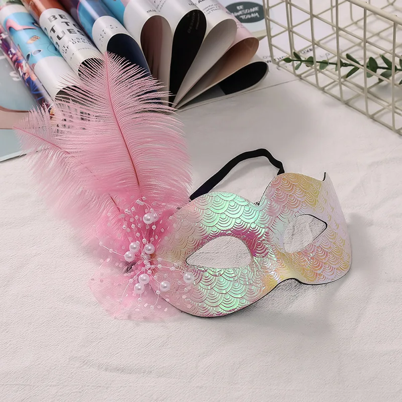 베네치아 마스크 바로크 깃털 장식 마스크 공주 마스크 파티용 미스터리 할로윈 카니발