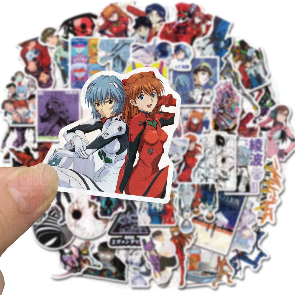 10/50Pcs Japan Evangelion Anime Stickers Cartoon Decal Laptop Suitcase Luggage Skateboard Phone Manga Stickers Scrapbook Toy