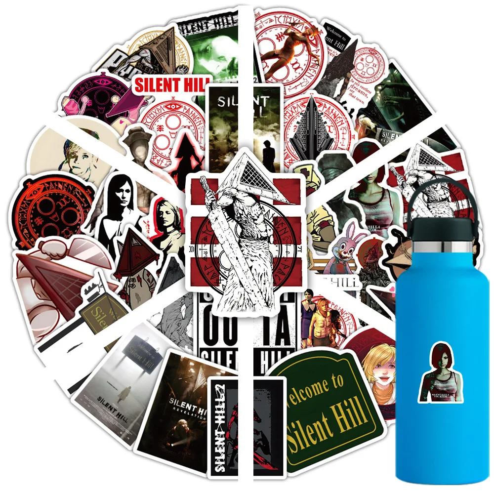 50 pçs silent hill filme de terror personalizado criativo adesivos decorativos geladeira skate caixa lápis diy adesivos