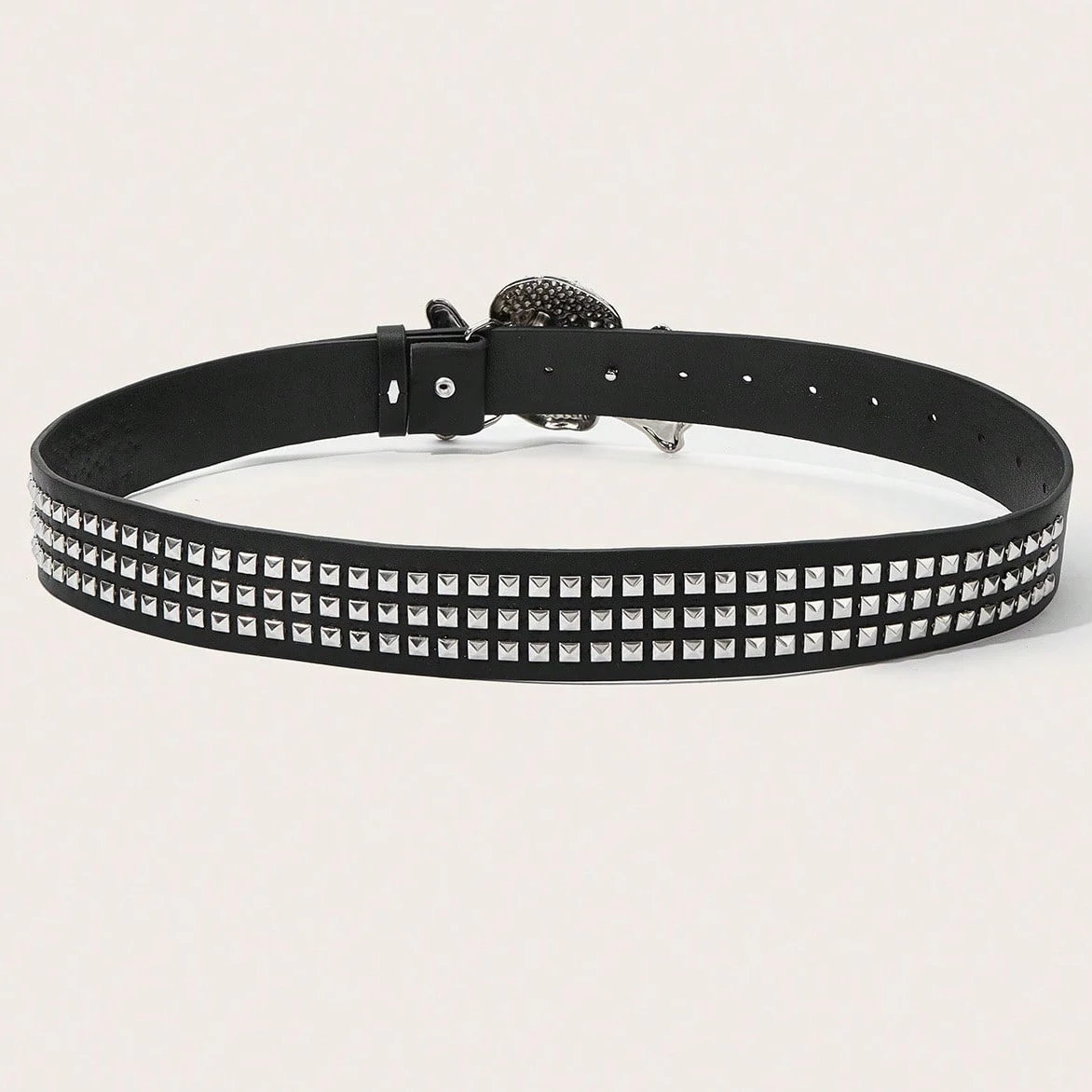 Gothic Totenkopf Strass Schnalle Gürtel - Stylischer Subkultur Punk Nieten Hip-Hop Rock Y2K Gürtel Accessoire Casual Täglich, Für Männer Frauen – Detail 5