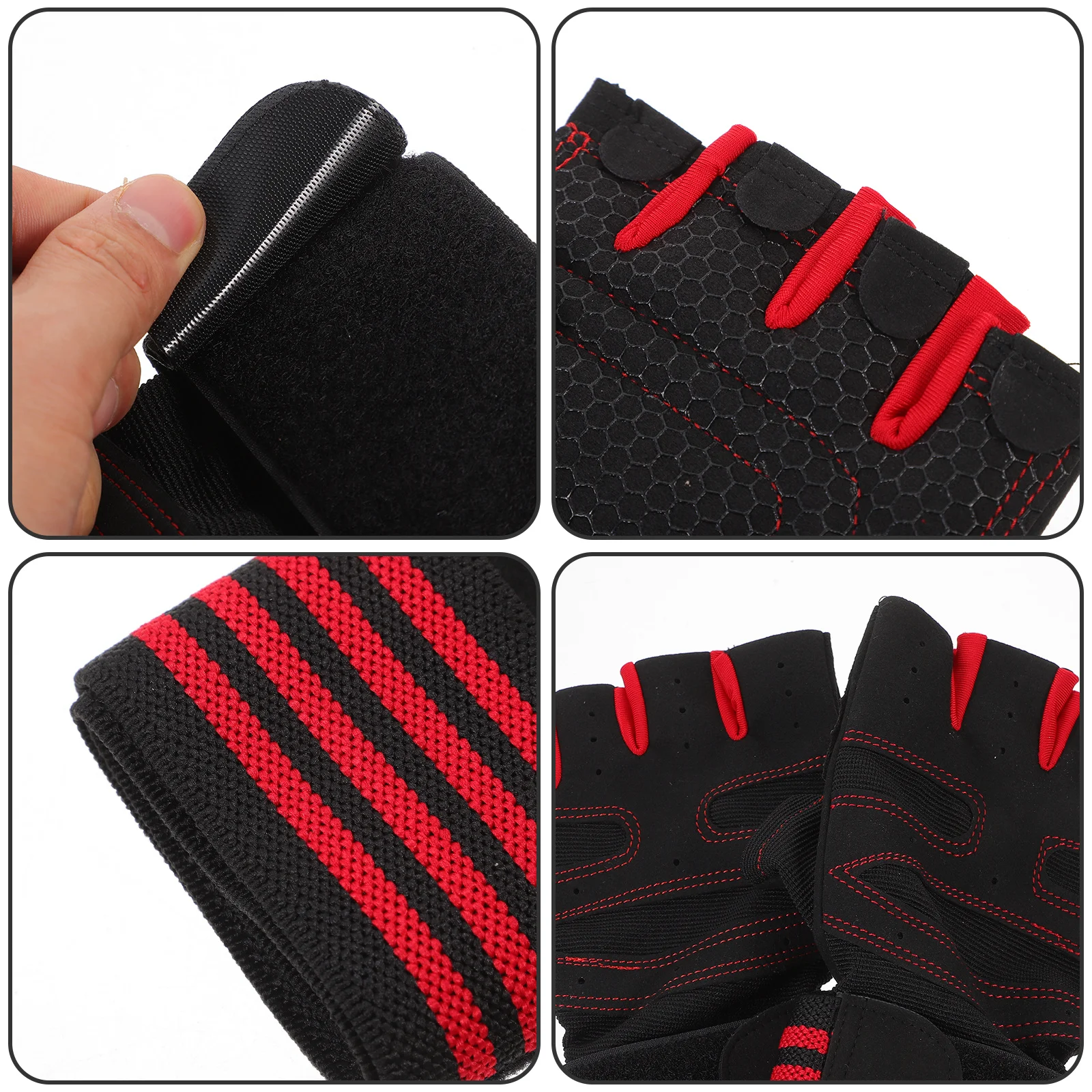 

1 Pair Weight Lifting Gloves Anti-Slip Breathable Fitness Wrist Support Gym Training Grip Silicone Palm Design For Workout