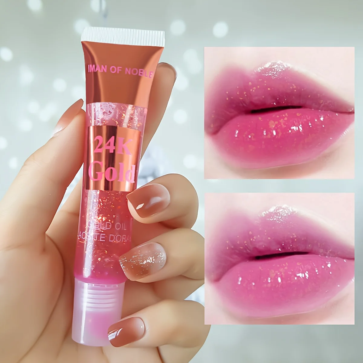 Moisturizing, plump and sparkling lip gloss, water-glossy mirror lip glaze, moisturizing and moisturizing lip oil for pouty lips