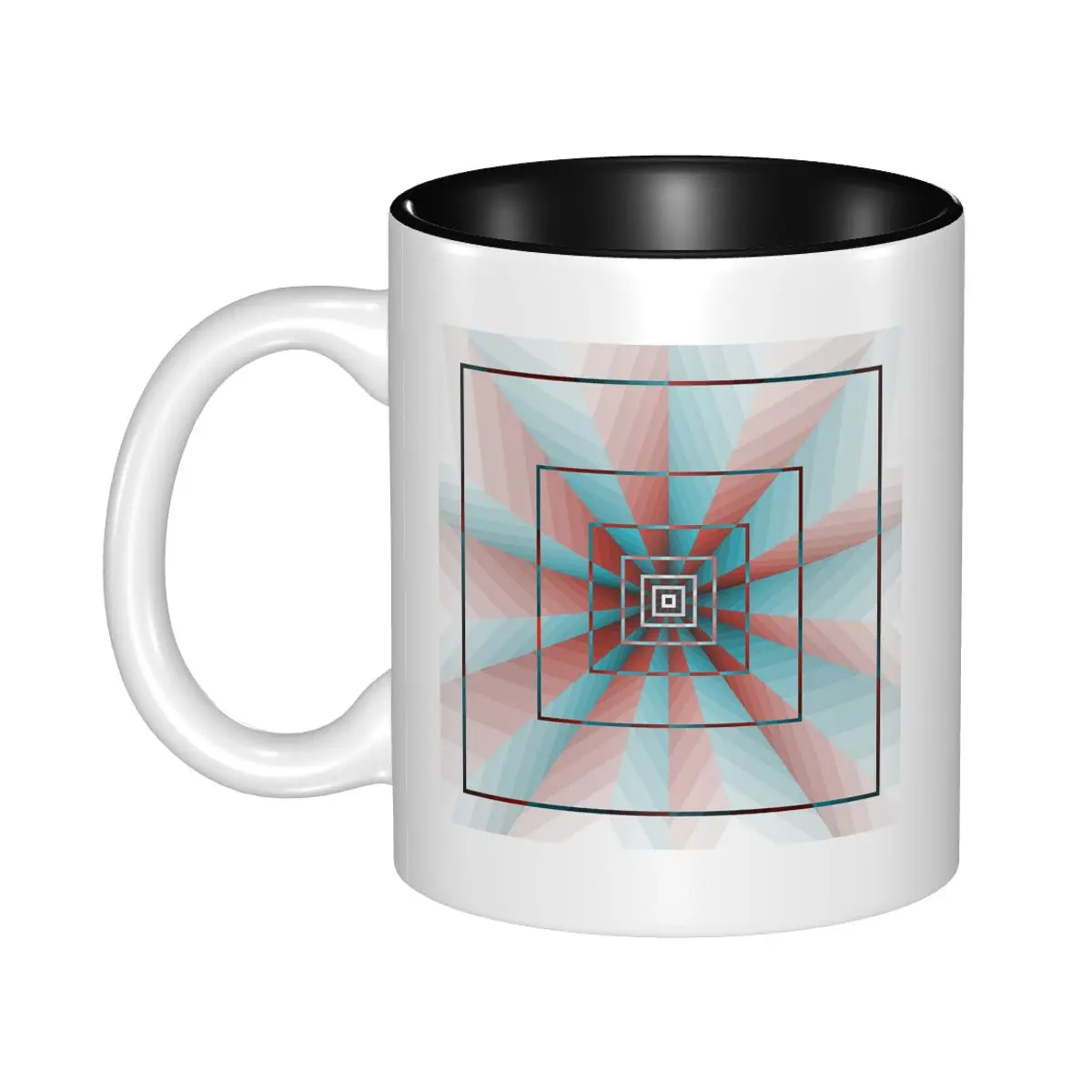

Геометрический рисунок в синем и красном цветах, геометрическая абстракция, абстрактное искусство, забавная керамическая кружка, кофейные чашки, чайные кружки, чашка для молока, посуда для напитков