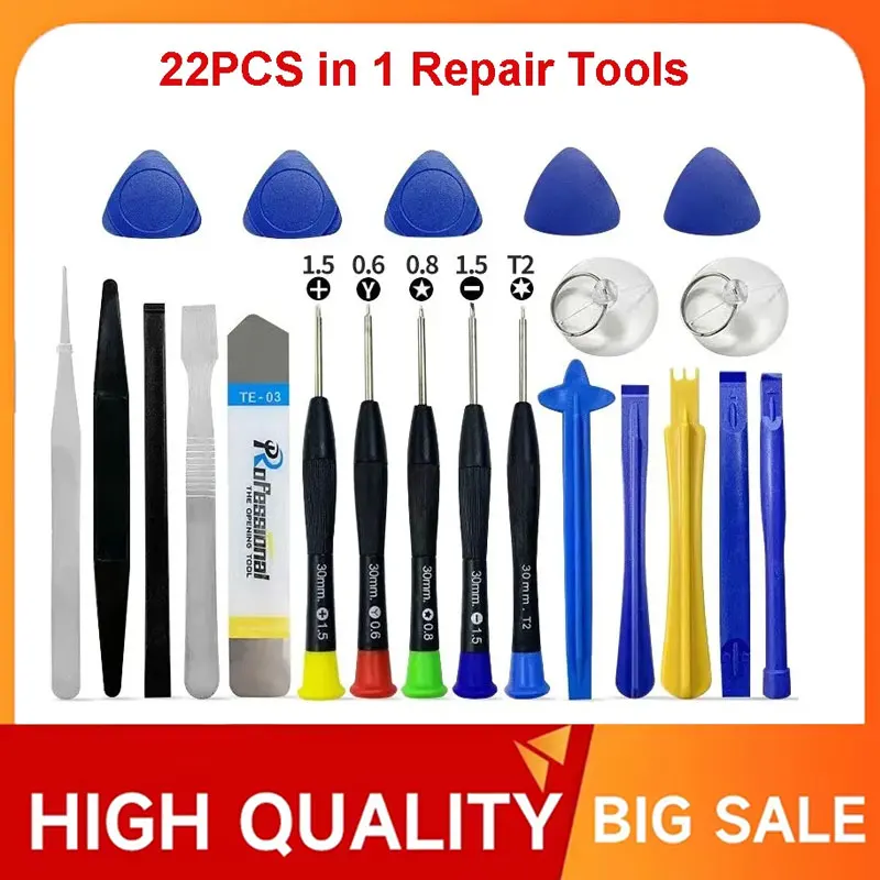 Kit de Reparación Universal para Teléfonos de 22 en 1 con Destornilladores para Móvil, iPad y Laptop 2