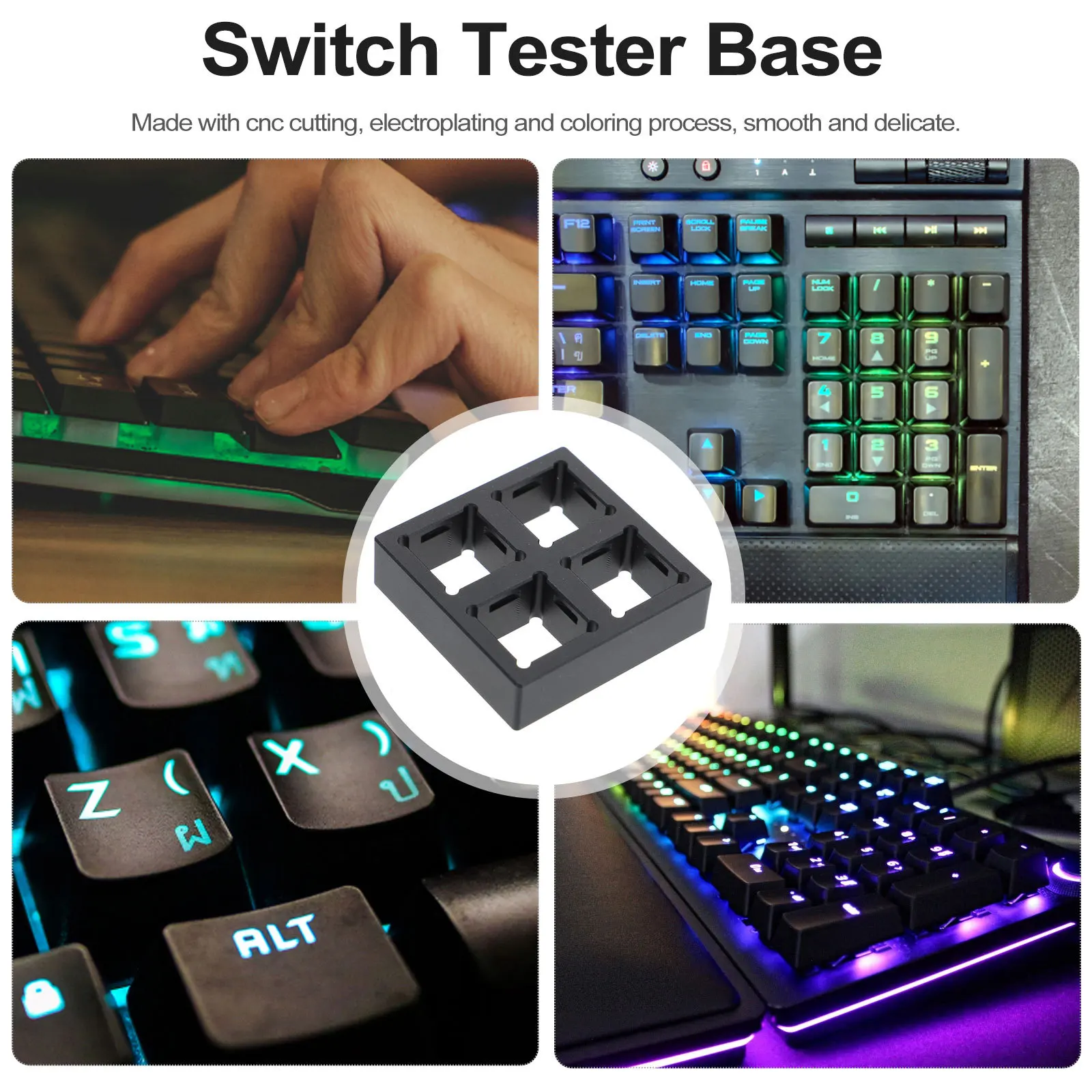 

Портативная алюминиевая подставка для тестера для механических клавиатур с закругленными краями, основание тестера тонкой мастерской, компьютерный аксессуар