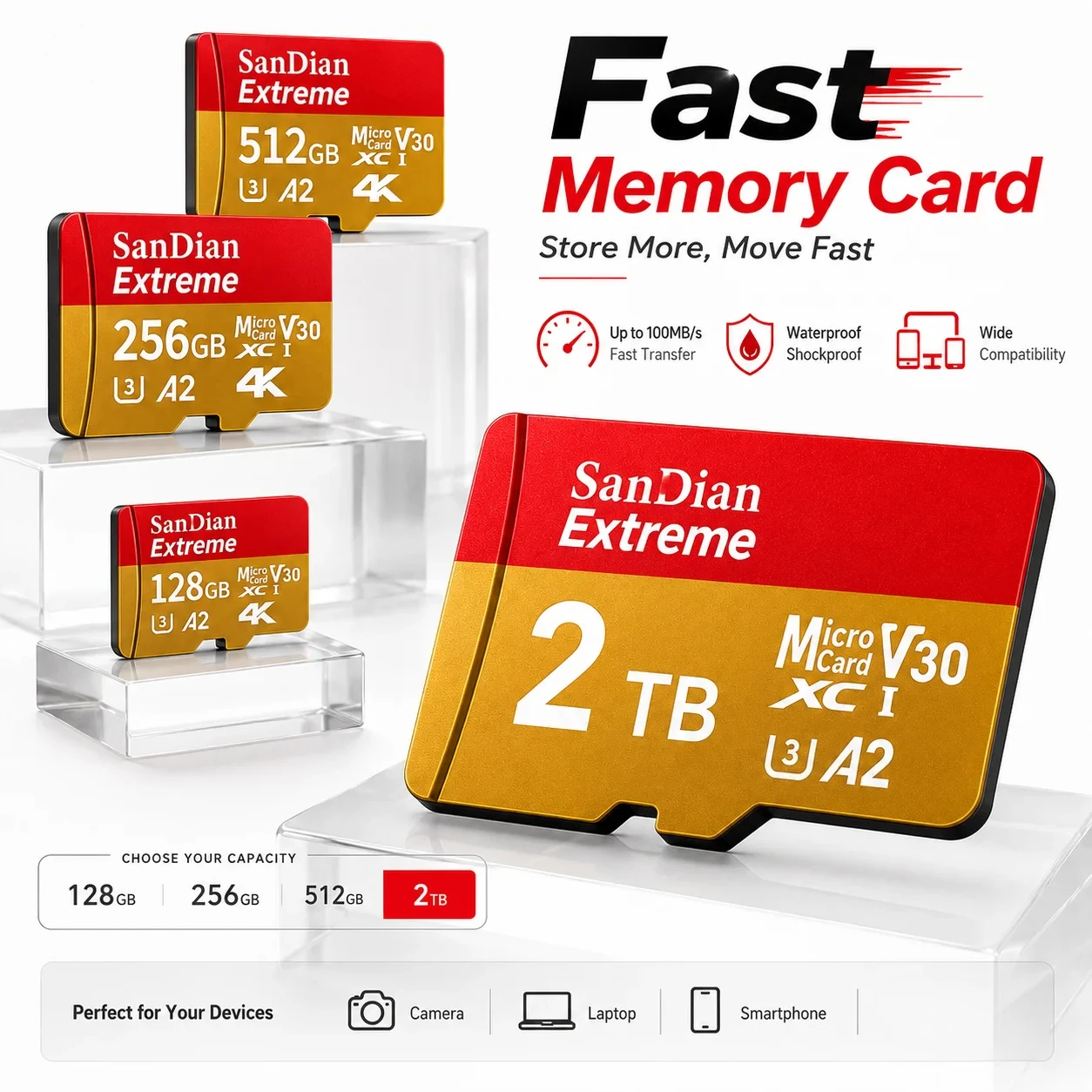 2026 1TB Micro TF/SD Card Memory Card 128GB   Mini Memory Card Class10 For Camera/Phone
