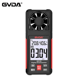 GVDA Digital Anemometer Portable Wind Speed Meter Windmeter LCD Backlight Display Temperature Humidity Meter Air Velocity Gauge