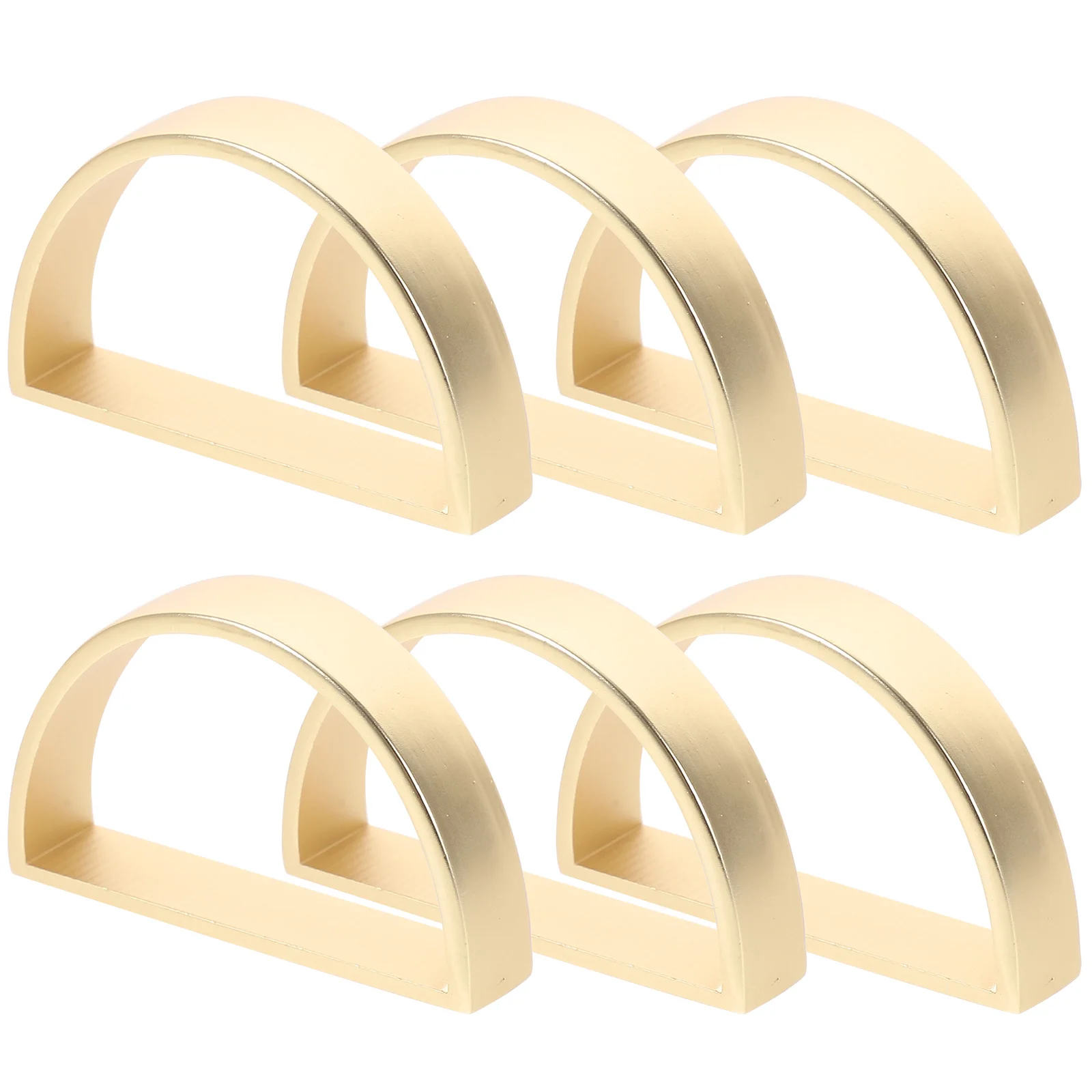 

6pcs D Shape Napkin Rings Zinc Alloy Semicircle Clasp Elegant Table Decor Wedding Banquet Metal Napkin HoldersReusable