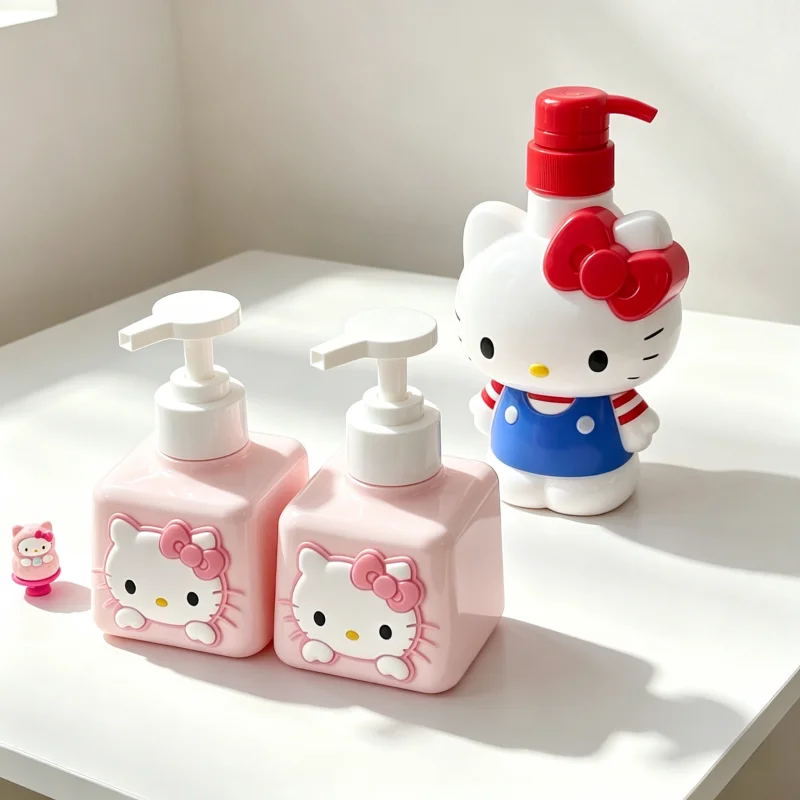 Frascos Vazios Inspirados na Hello Kitty, Acessórios de Viagem à Prova de Vazamento com Personagem de Anime Kawaii para Produtos de Higiene, Presente que Economiza Espaço