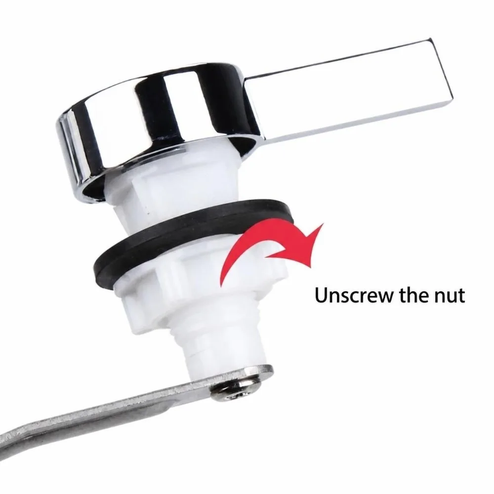 Side Mount Toilet Flush Handle Stainless Steel Pull Rod Water Tank Side Handle Toilet Trip Lever Plumbing Replacement
