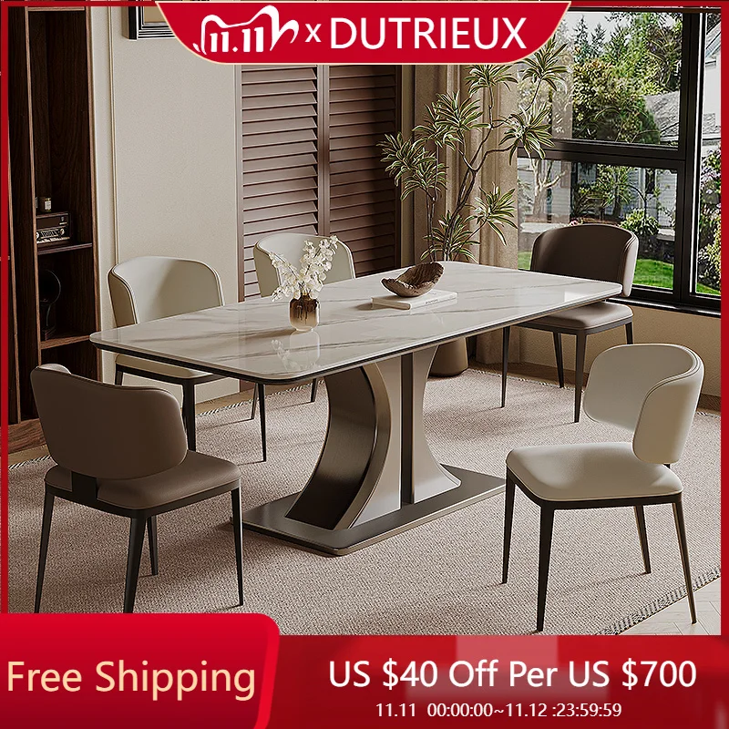 

Luxury Marble Dining Table Mobile Restaurant Coffee Side Study Gaming Dining Table Lounge Mesas De Comedor Living Room Furniture