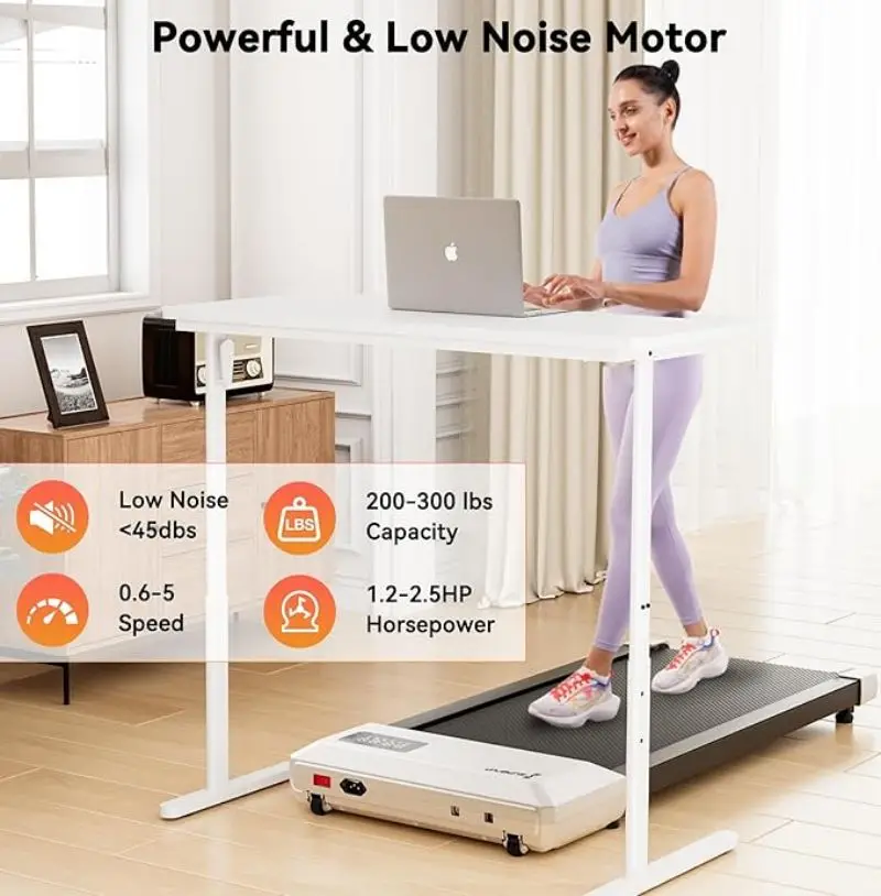 35.5 X 15.5 Inch Run Area Under Desk Treadmill, 1-6KM/H Treadmill for Home with Remote Control and LCD Display