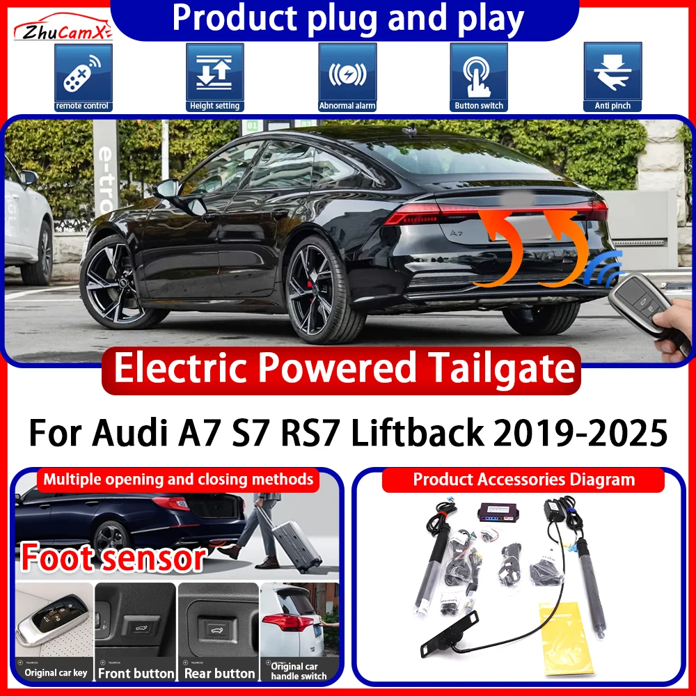 ZhuCamX Electric OEM Powered Tailgate for Audi A7 S7 RS7 Liftback 2019-2025 Anti Pinch Smart Intelligent Control Gate Lift Kit
