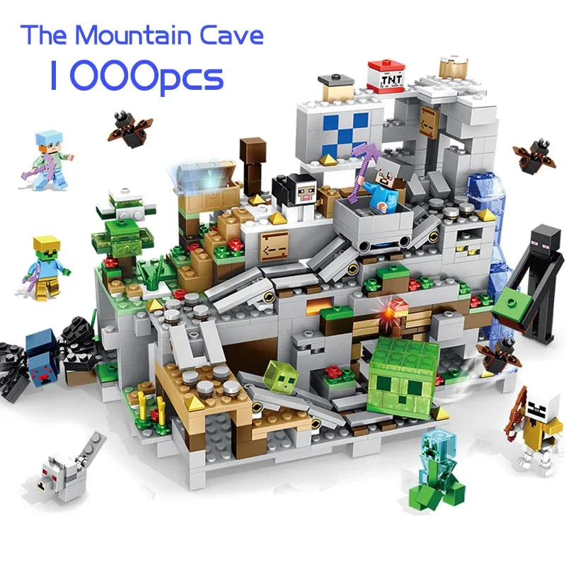 16 Style MyWorld Set The Cave Village Mine Farm Jungle TreeHouse Portal Pig House Constructions Building Blocks Bricks Toys