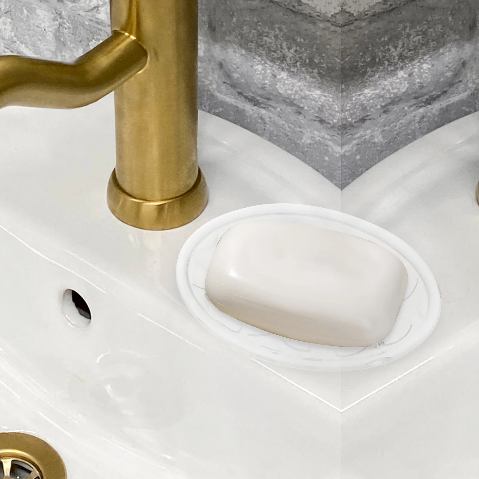 

Clear Transparent Glass Soap Dish Compact Soap Box Bathroom Storage Holder Practical Use Home Supplies