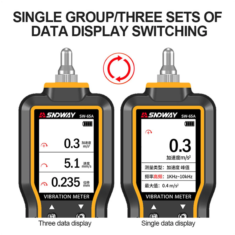 SNDWAY Vibration Meter 3 canali Digital Vibration Analyzer generatore motore pompa centrifuga motore elettrico vibrometro SW-65A