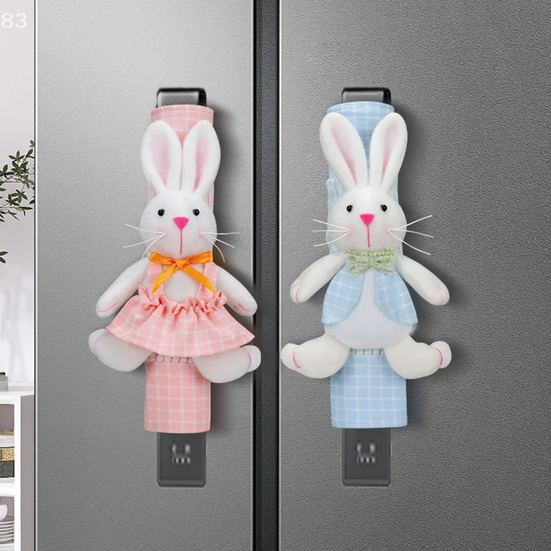 2 Pcs Refrigerator Door Handle Covers Set Of 2 Easter Cute Rabbit Bunny Egg Washable Fridge Dishwasher Mocrowave Oven Door Decor